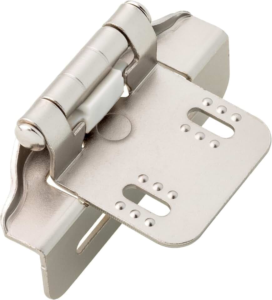 Franklin Brass (10-Pack) Self-Closing Cabinet Hinges Semi-Wrap 1/4' Overlay for Cabinet Doors Kitchen/Cabinets/Cupboards/Furniture Satin Nickel H01911K-SN-B