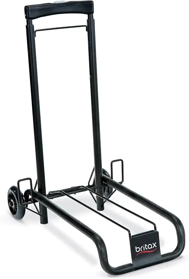 Britax Car Seat Travel Cart | Adjustable Handle + Compact Fold + Fits in Airplane Overhead Bin , Black, 42x13.5x5.5 Inch (Pack of 1)
