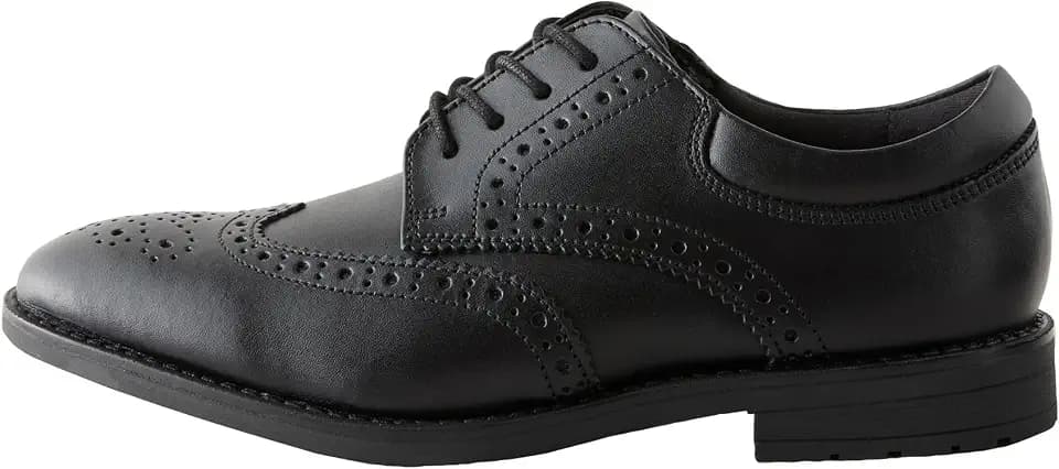 NEXT Jungen Weite Passform (G) Brogue-Schnürschuhe aus Leder für die Schule, Weite Passform