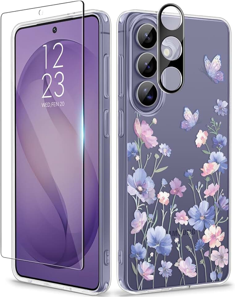 GVIEWIN for Samsung Galaxy S26 Plus Case Floral Clear Slim Non-Yellowing