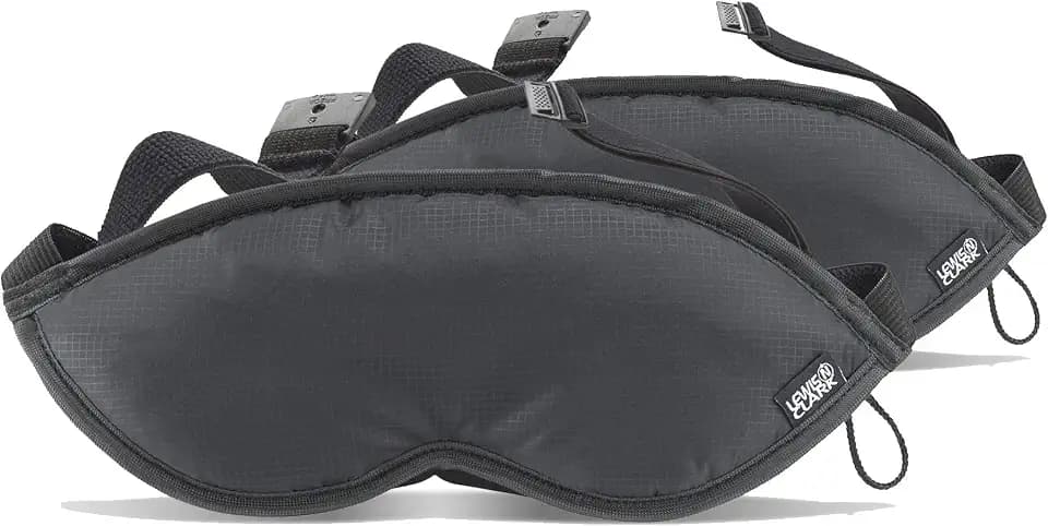 Lewis N. Clark Comfort Sleep Mask | Eye Mask for Travel | Comfortable & Breathable | Light Blocking & Adjustable | 2 Pack | Black