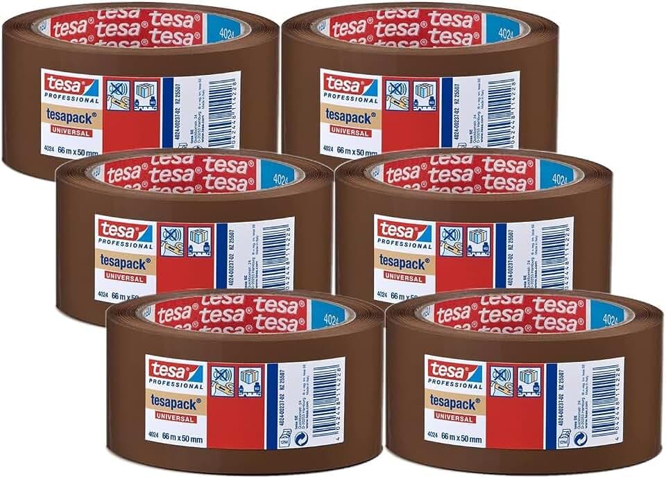 tesa tesapack 4024 Universal PP - 66 m x 50 mm - braun - 6 Rollen