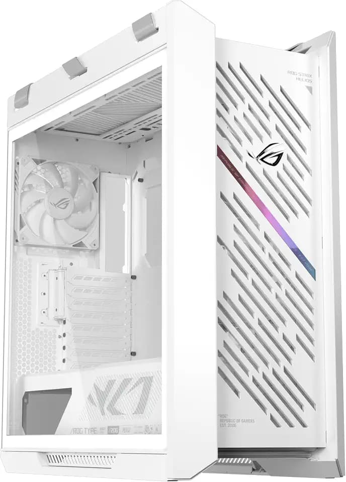 ASUS ROG Strix Helios II White EATX Gaming PC case, with Dual Tempered Glass Side Panels, Support for Graphics Cards up to 450mm, Graphics Card Braces, Support up to 420mm radiators, 2 Year Warranty