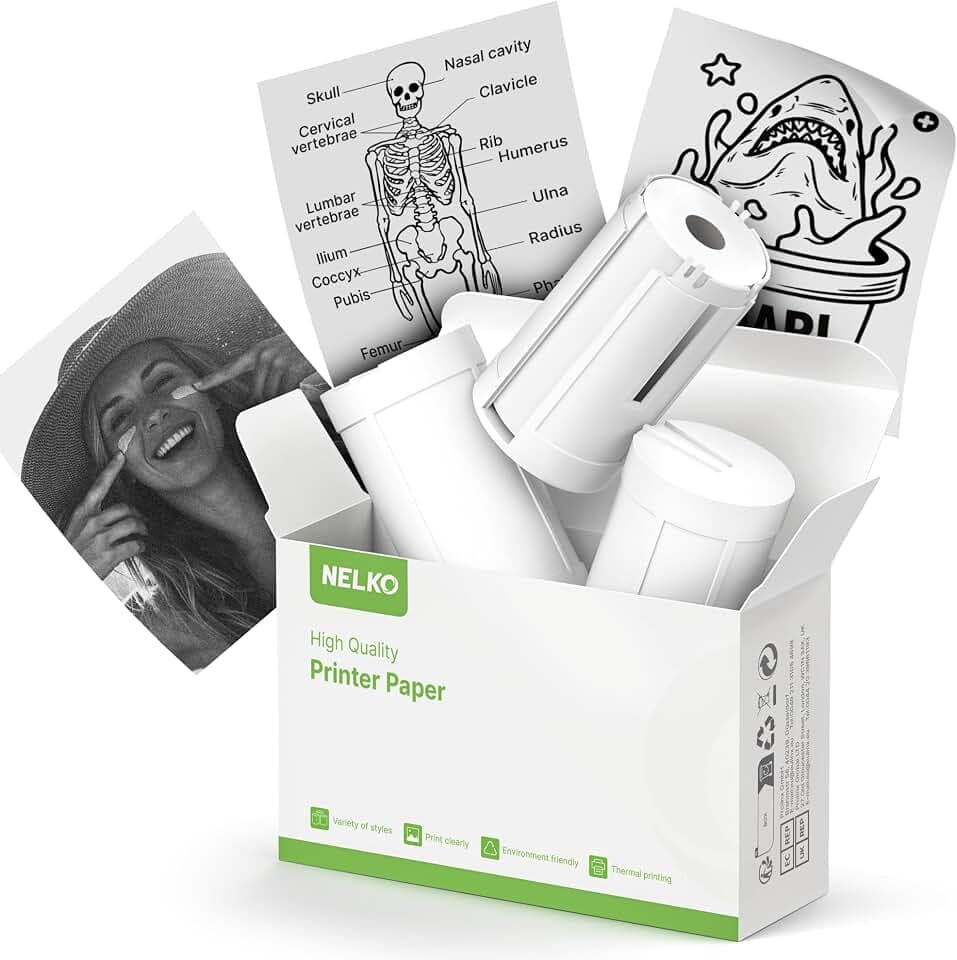 Nelko Original Selbstklebend Thermoetiketten für PM230 Drucker,Transparent