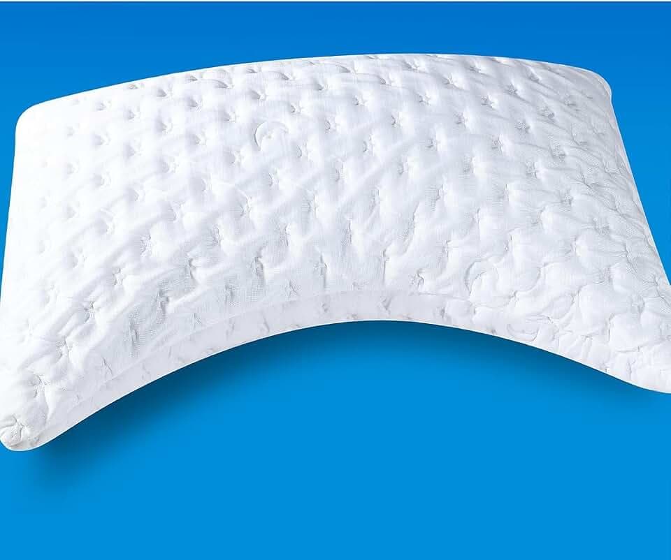 SKYNY Kühlendes Seitenschläfer-Kissen für Nacken- und Schulterstütze – Kissen aus geschreddertem Memory-Schaum, Höhenverstellbares Orthopädisches Schlafkissen mit waschbarem Bezug