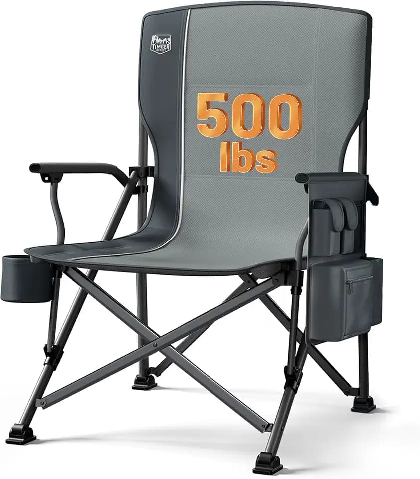 TIMBER RIDGE Oversized Folding Camping Chair High Back 500lbs