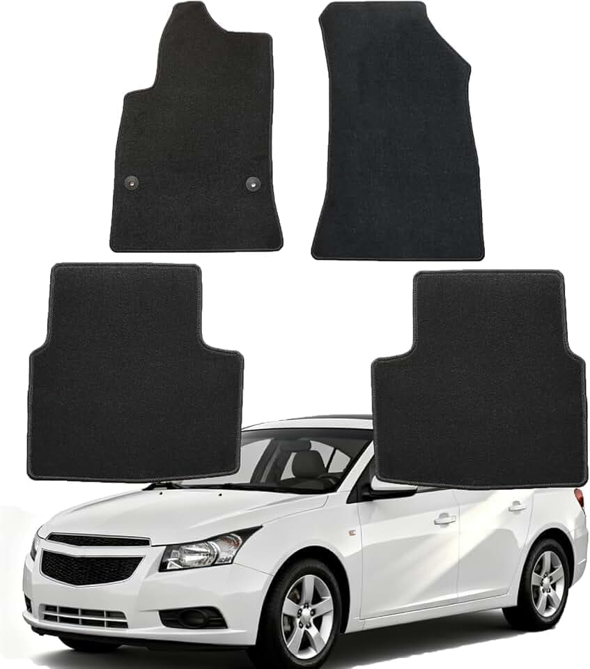 GXARTS Custom Fit Car Floor Mats Fit for Chevrolet Cruze 2014 2015 2016 2017 2018 2019 | Waterproof Velour Carpet Floor Liners Full Set, All-Weather Protection with Anti-Skid Retaining Buckle, Black