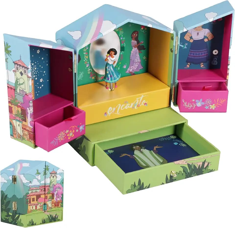 Encanto Paladone Schmuckkästchen, magisches Disney-Geschenk für Mädchen zur Aufbewahrung von Halsketten, Armbändern und mehr, 18 cm (7 Zoll) groß, Schlafzimmerdekoration.