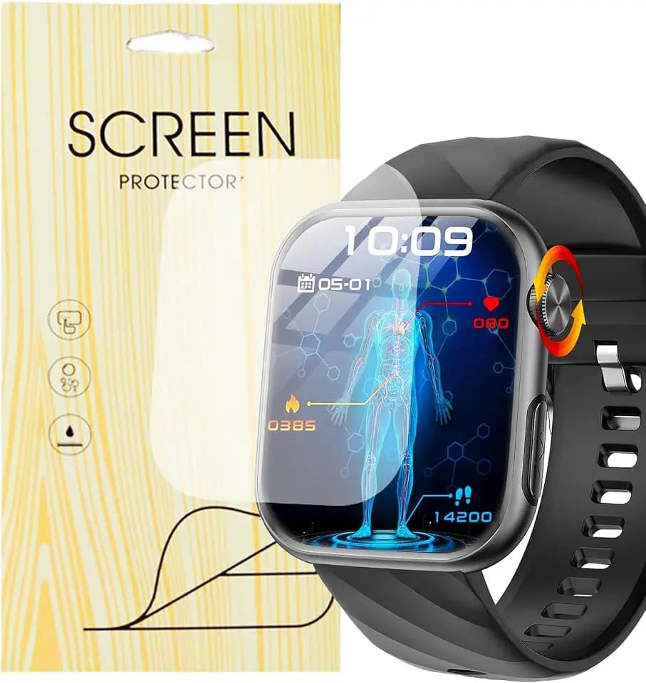 [6 Stück] Weiche Displayschutzfolien Kompatibel für Marsyu 2026 Neue Smartwatch Herren Damen 1.97" MT500 (6 Stück Schutzfolie)