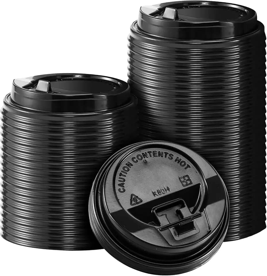 SIUQ 150 Pack Disposable Coffee Cup Lids for 10, 12, 16, 24 oz Paper Cups