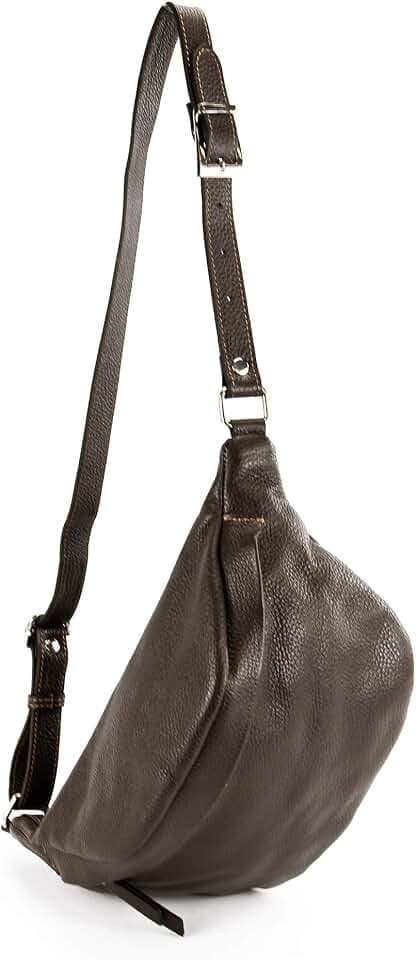 modamoda de T77 Damen Leder Hüfttasche Bauchtasche Crossover Medium Handmade in Italy