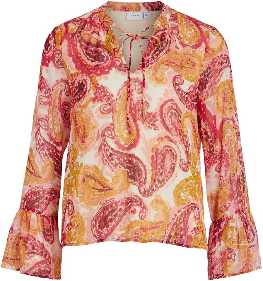 Vila Damen Vifalia Fine L/S Top/Su Druckbluse