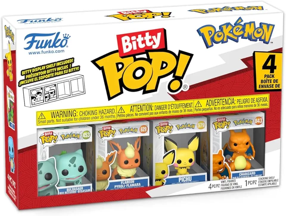 Funko Bitty POP! 4 Pack: Pokemon - Bulbasaur, Flareon, Pichu, Charizard
