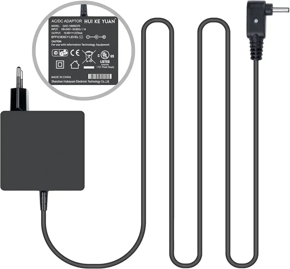 [TUV GS] 45W 19V 2,37A Laptop Ladekabel Netzteil für Asus Zenbook UX21E UX31E, Asus Transformer Book T200TA T300chi ADP-45AW A, N45W-01, AD890326 Type: 010BLF, Stekcer 3,0*1,0mm