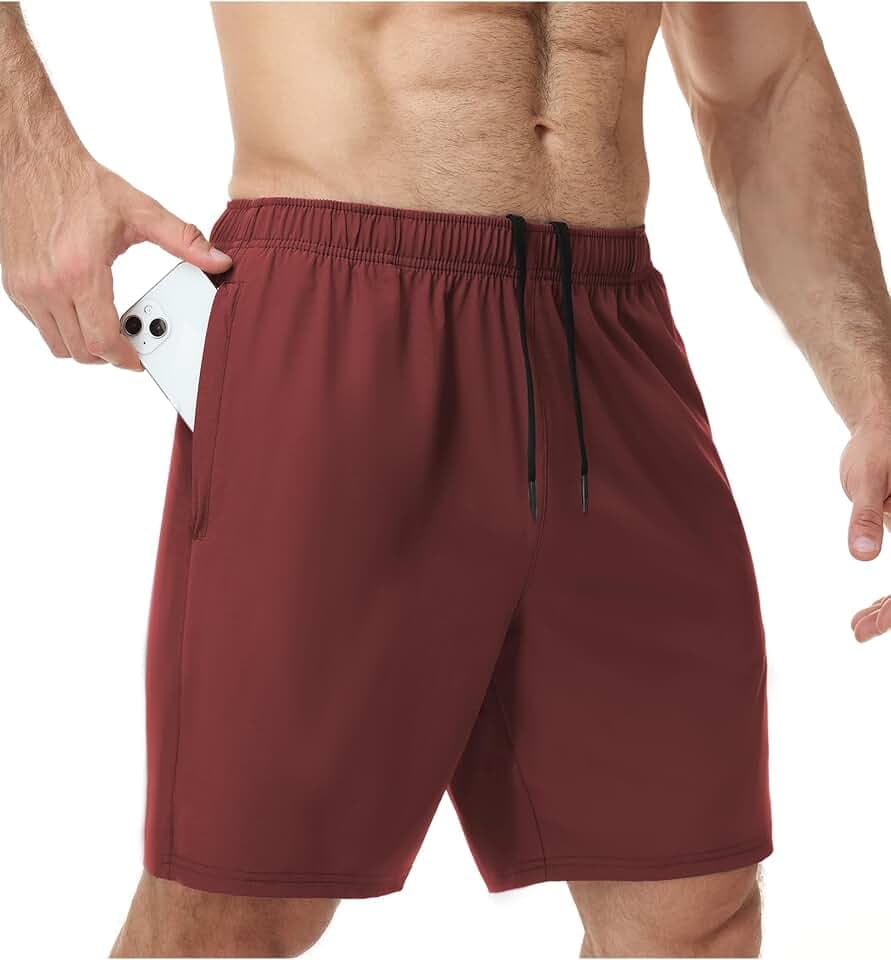 Men's Athletic Shorts 7" Workout Gym Shorts Quick Dry