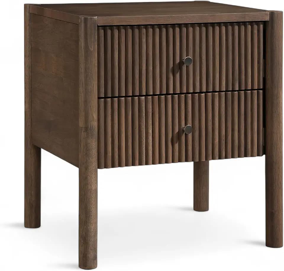 Meridian Furniture Kivo Walnut Solid Wood Nightstand