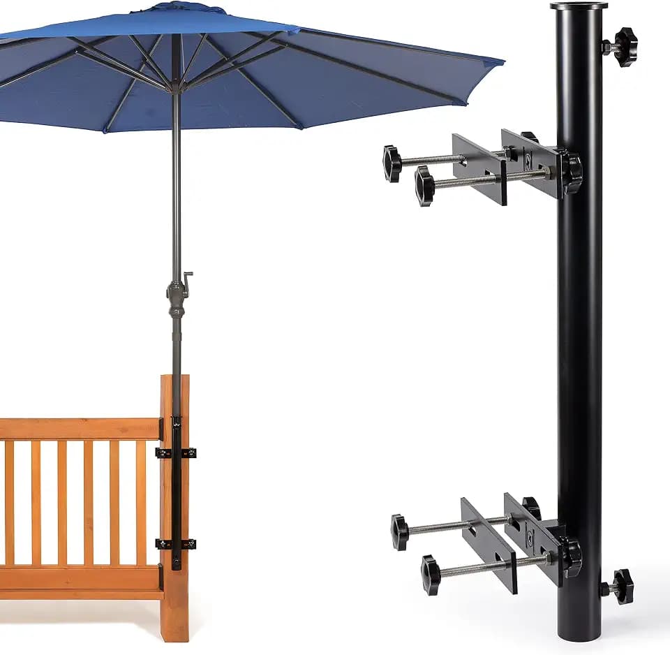 304 Stainless Steel Umbrella Deck Mount, Patio Umbrella Holder, Post Black