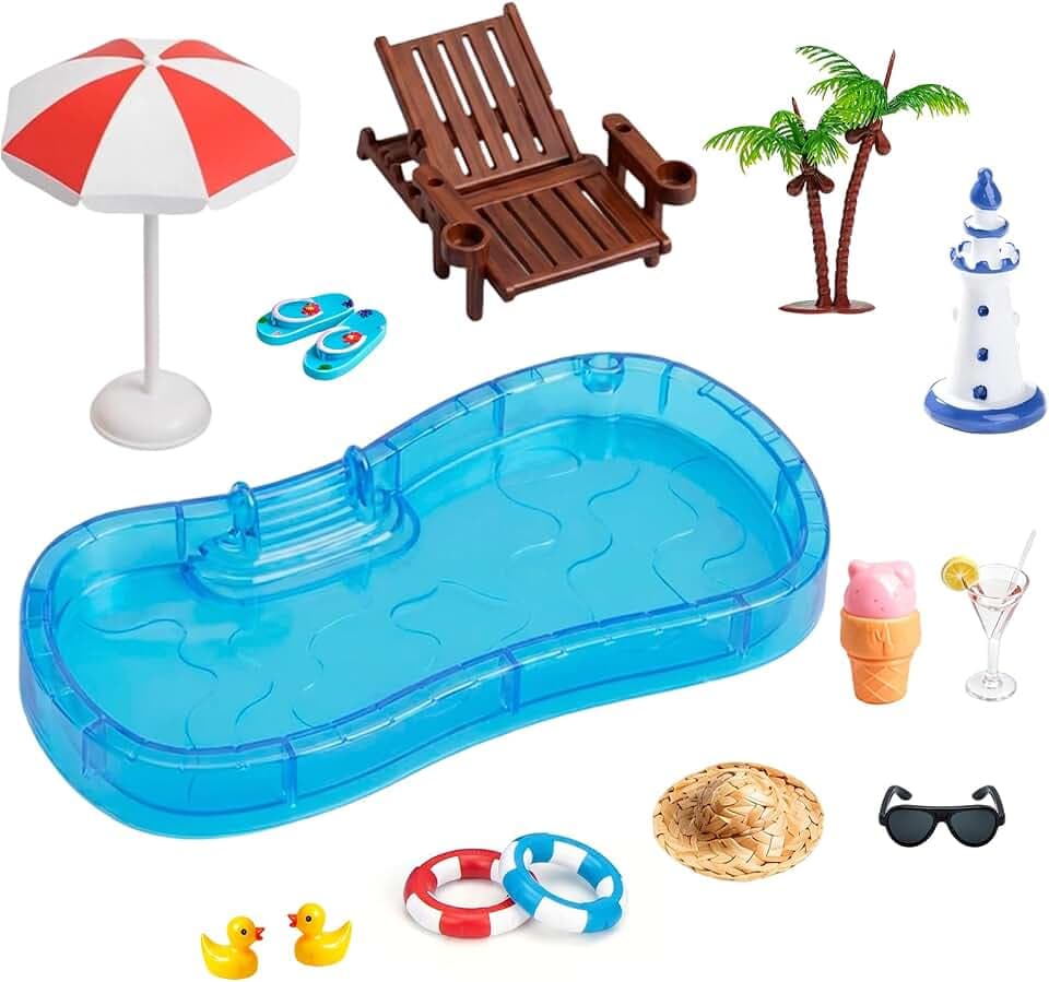 Miniatur Strand Deko: Wichtel Zubehör Set für sommerliche Mini-Welten