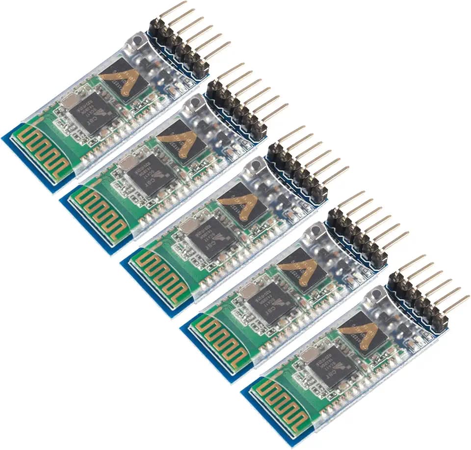 5PCS HC-05 Wireless Bluetooth Receiver RF Serial Transceiver Module Master Slave Integrated Bluetooth Module 6 Pin Wireless Serial Port Communication BT Module