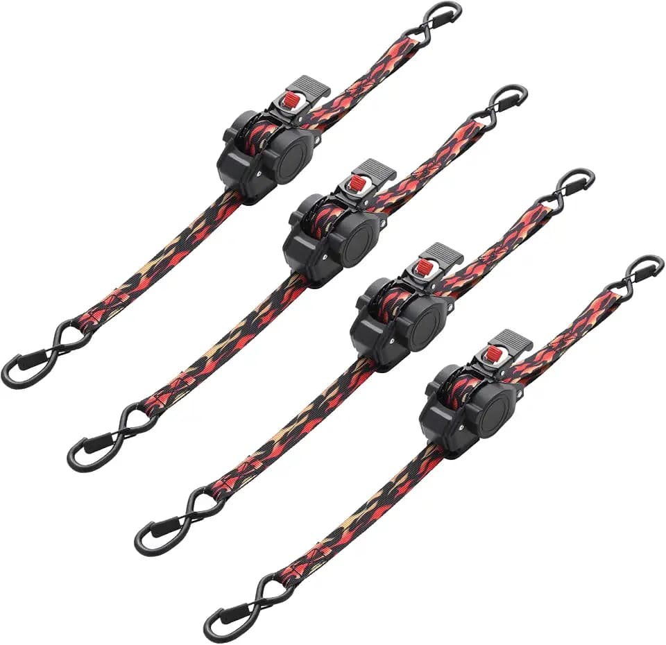 ANLULOAD Retractable Ratchet Strap,1in*11.5Ft,BS:1,200Lbs.4Packs
