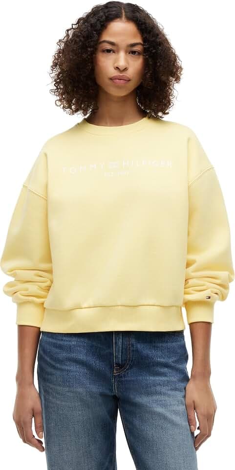 Tommy Hilfiger Damen Corp Logo Mdrn Swtsrt Ww0ww47831 Pullover-Sweatshirt (1er Pack)