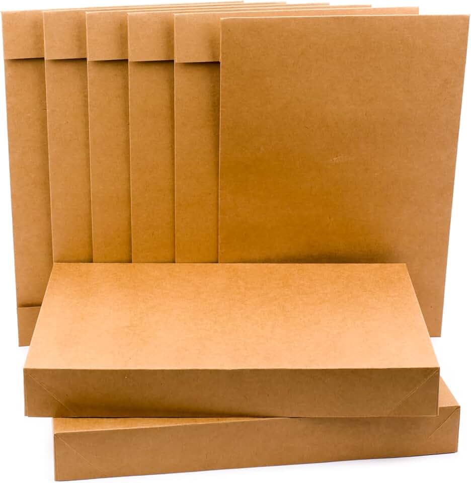 Hallmark Medium Gift Boxes with Lids, 5-Pack (Brown Kraft Shirt Boxes)