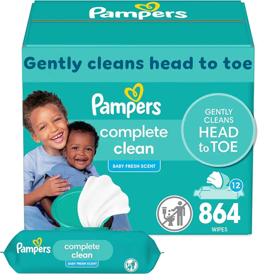 Pampers Complete Clean Baby Wipes - Fresh Scent 12X 864 Count