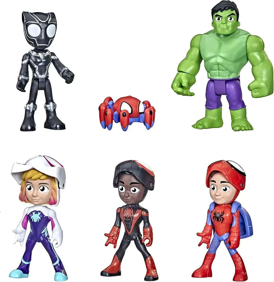 Spidey and his Amazing Friends Marvel Hero Reveal Multipack with Mask-Flip Feature, 4-Inch Action Figure Toys, Kids 3+ (Amazon Exclusive)