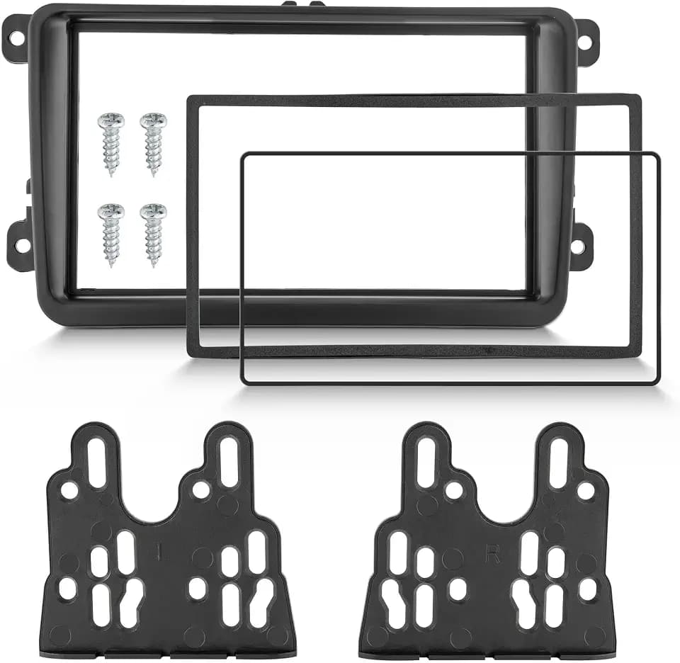 NuIth Double DIN Radio Dash Kits for 2006-2018 Volkswagen Jetta/GLI/Passat/CC/Tiguan/Scirocco, Double Din Radio Mount Housing Bracket Installation Trim Bezel Kit Install Aftermarket Stereo