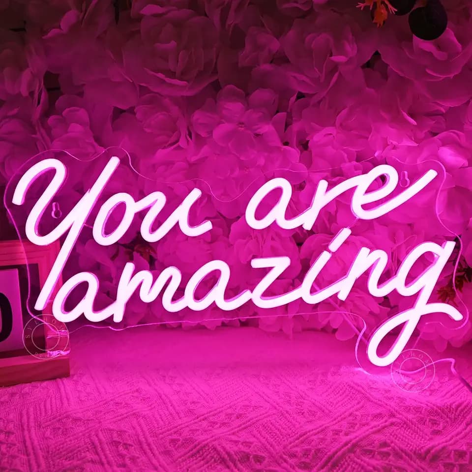 SYLHOME Pink You Are Amazing Led Neon Light Sign Wall Decor Teacher Gifts