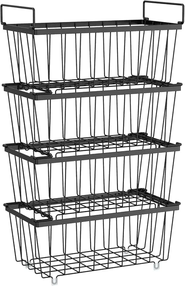 iSPECLE Freezer Organizer Bins - Small Storage Baskets for 7 Cu.Ft, 4 Pack