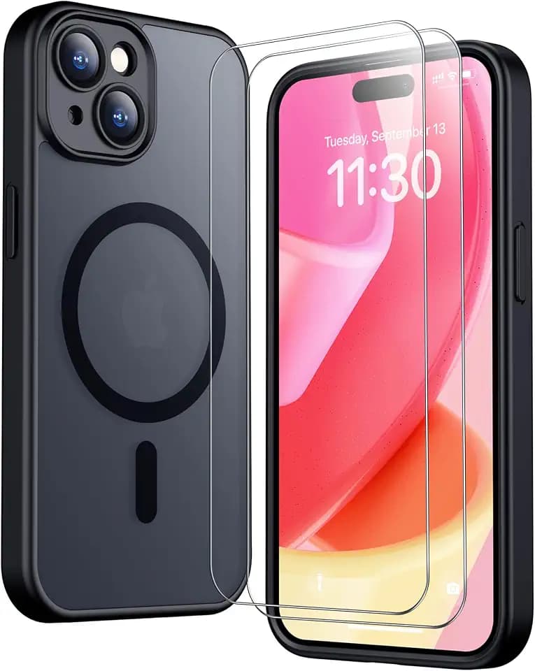 SPIDERCASE Magnetic for iPhone 15 Case, Black