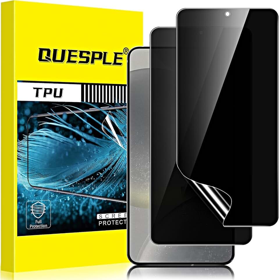 [2 Stück] Privacy Schutzfolie für Samsung Galaxy S24 5G, Anti-Kratzen, Anti Spähen, Fingerabdruck-ID Blasenfreie Weich TPU Displayschutzfolie für Samsung S24 Anti-Spy Folie