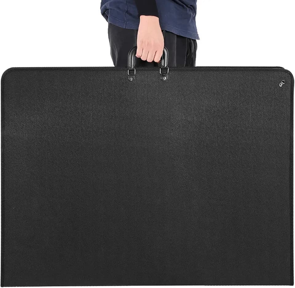 Professionelle Kunstmappe - 64 x 94 cm - Leicht, langlebig - Wasserfeste Transporttasche mit Schultergurt & Tragegriff - 3 DREI Innentaschen - Dokumente, Poster, Pläne