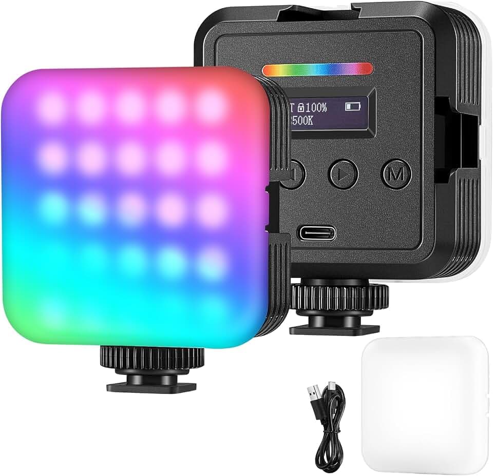 NEEWER Magnetisch RGB Kamera Licht, 360° Vollfarbig Klein LED Panel, RGB61