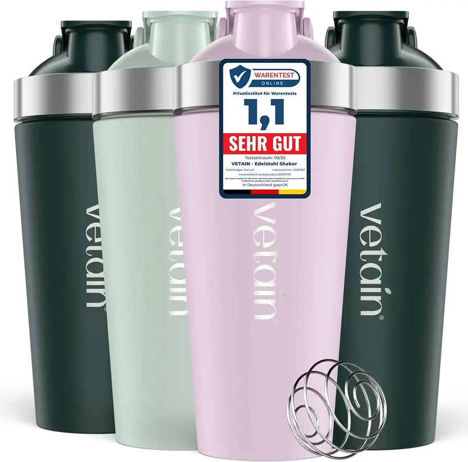 VETAIN Edelstahl Shaker Proteinshake - 100% Auslaufsicher - 700ml