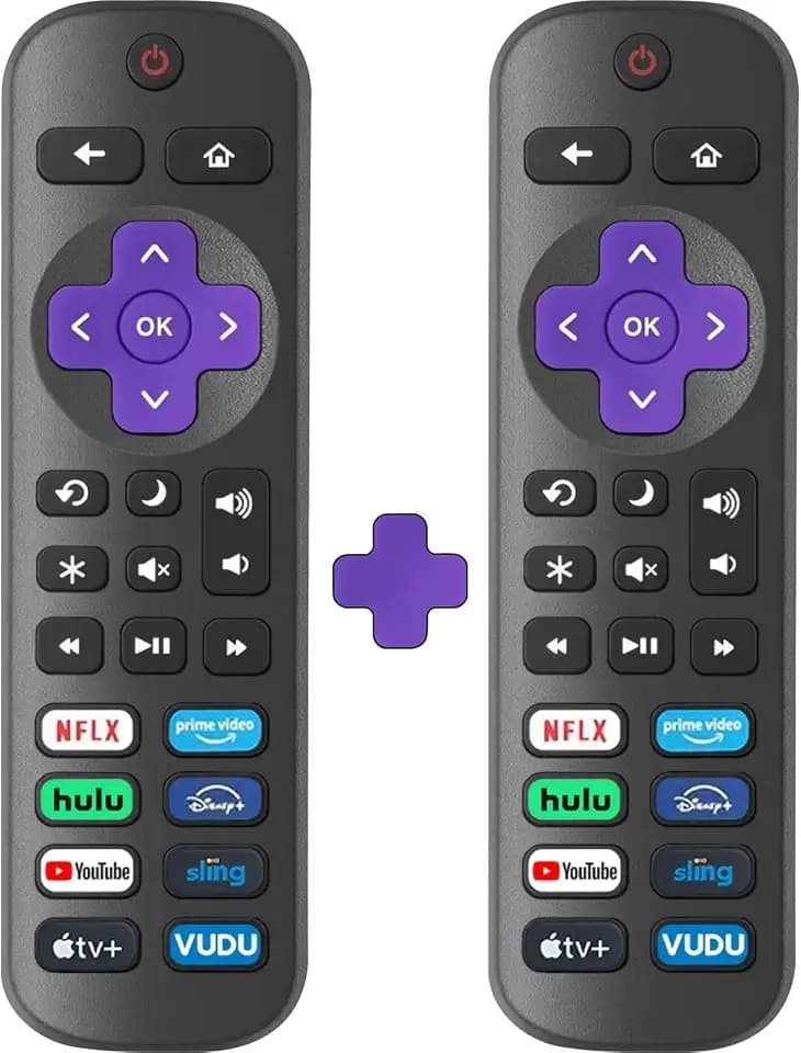 2 Pack Replacement Remote Control Only for Roku TV, Compatible for TCL Roku/Hisense Roku/Onn Roku/Sharp Roku/Philips Roku/Element Roku/Westinghouse Roku TVs (Not for Roku Stick, Box or Speaker)