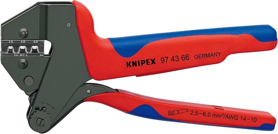 KNIPEX Crimp-Systemzange MC4 und MC4 EVO2, Crimpzange, F-Crimp, 97 43 66