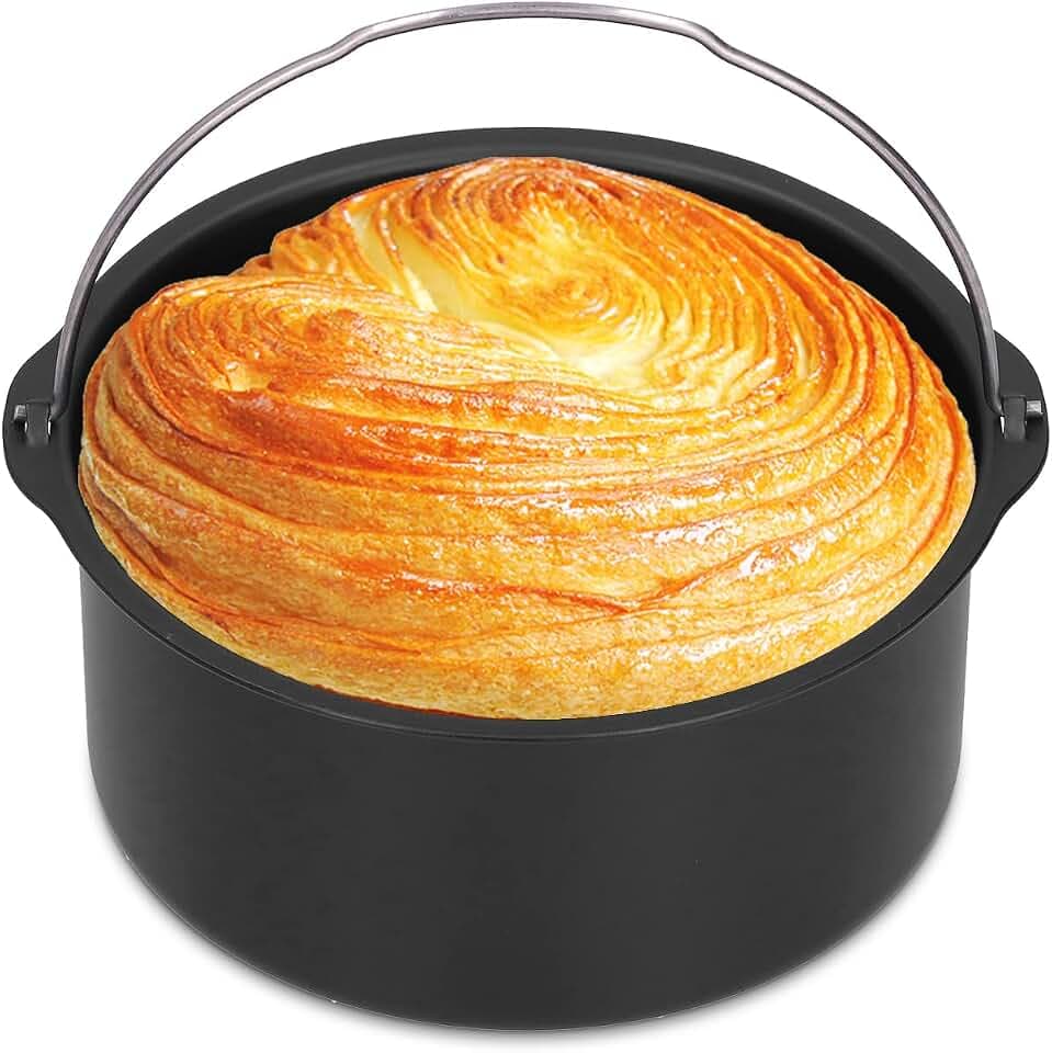 Kuchenform 7 Zoll Backform Antihaftbeschichtung für Luftfritteuse Kuchenform Luftfritteuse Zubehör Brot Backkorb Pizzateller Grilltopf Matte Kuchen Backblech