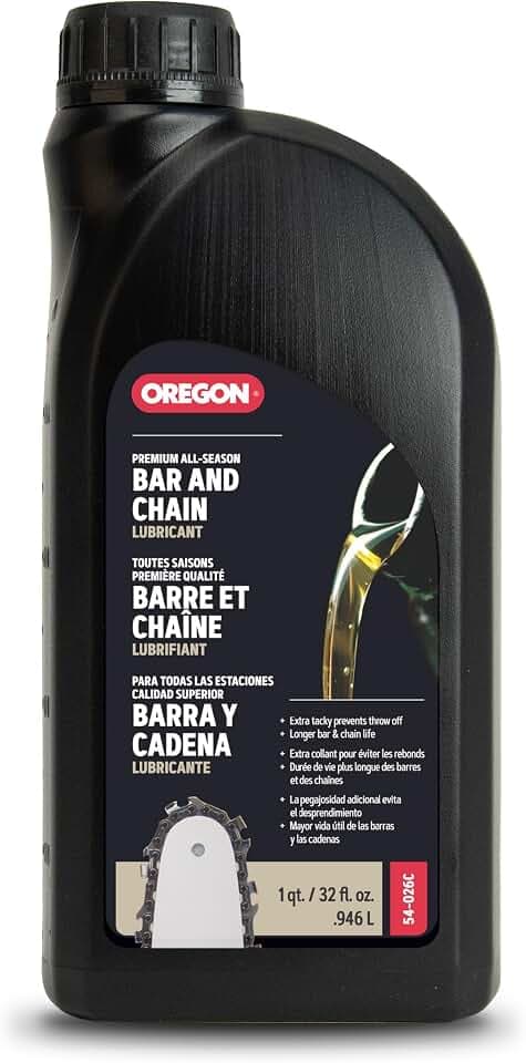 Oregon Premium Bar & Chain Oil, 1 Quart Bottle (32 fl.oz / 946 ml)