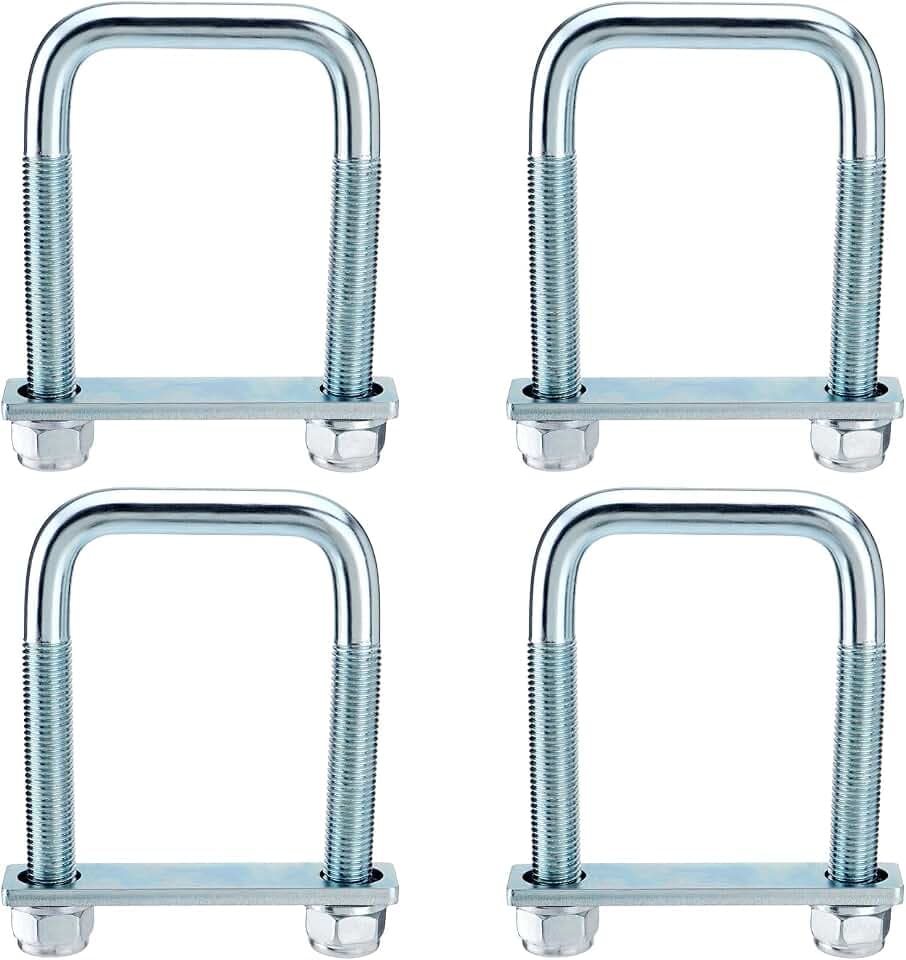 4 Pack Square U Bolt for 3 Inch Wide Leaf Spring