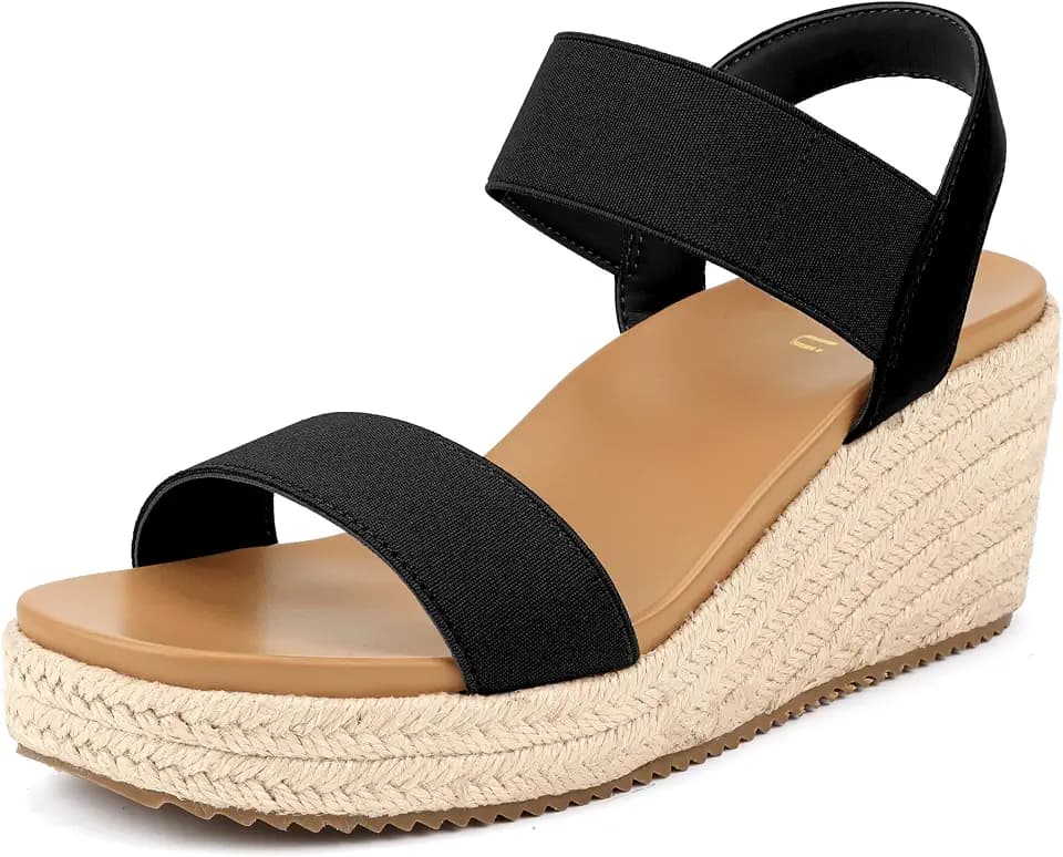 IDIFU IN3 Women's Espadrilles Elastic Dressy Wedges
