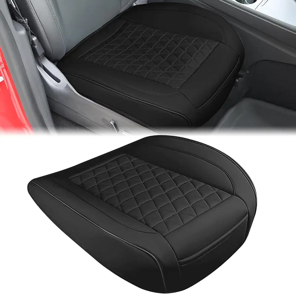 Nilight Car Seat Cushion Cover 1PC Black Leather Front Seats Universal