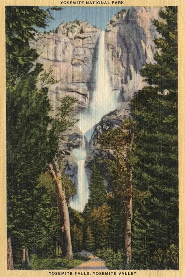 ART.COM Wall Art Print Yosemite National Park, CA - View of Yosemite Falls & Valley by Lantern Press, 24" x 36"