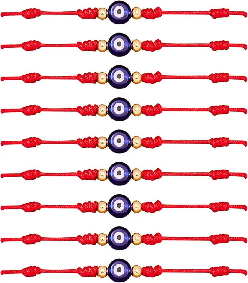 9 Pack Adjustable Red String Bracelets Waterproof Red Thread Charm Unisex for Women Men and Teens Friendship Gift