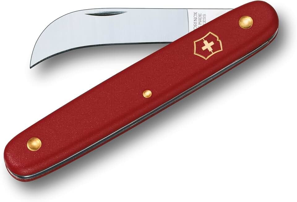 Victorinox Hakenmesser XS, Garten Schweizer Taschenmesser, Gärtner und Floristen, Klinge, gebogen, rot
