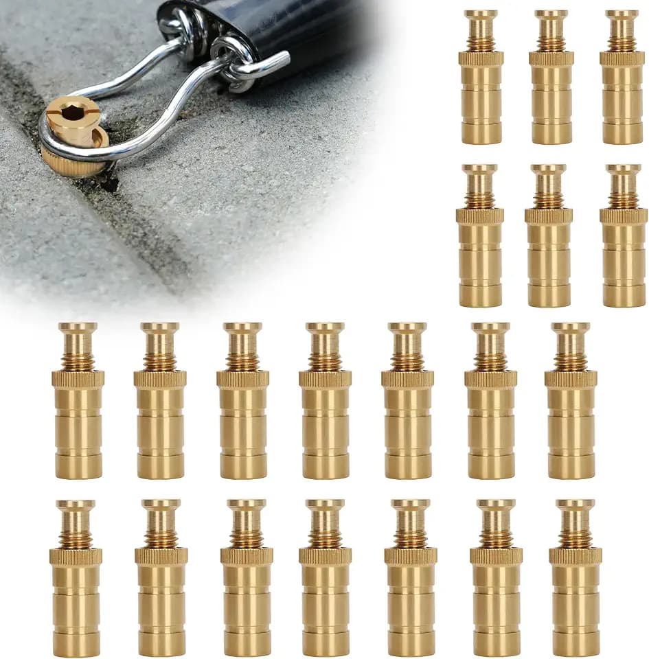 20 Brass Pool Cover Anchors for Concrete and Paved Surfaces Universal Size