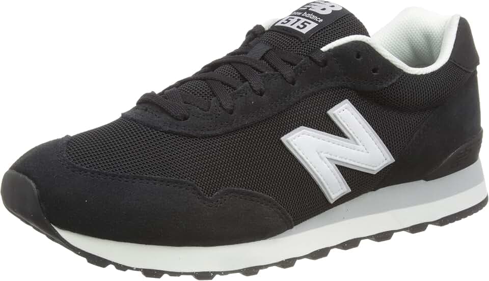 New Balance Men's 515 V3 Sneaker, Black/White/Aluminum Grey, 10.5 X-Wide