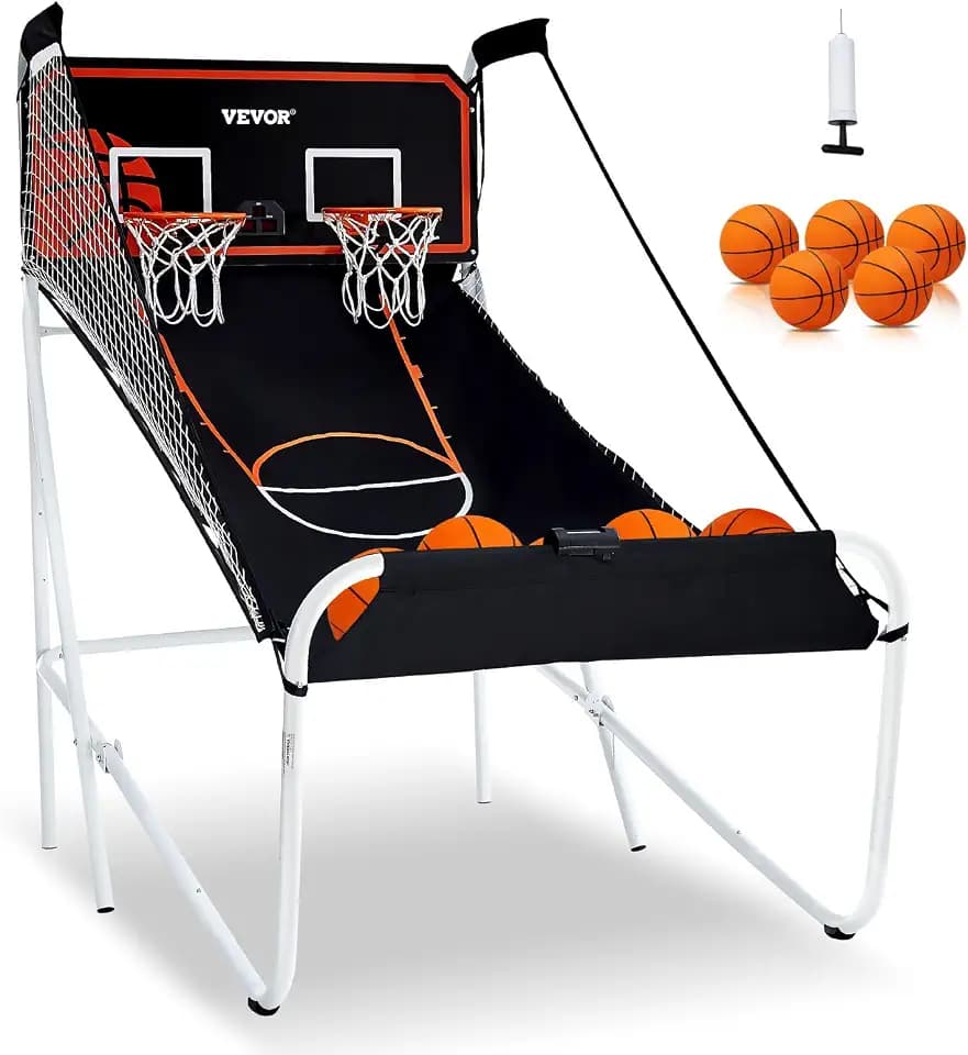 VEVOR Basketball Arcade Game Indoor, 2 Player Indoor Basketball Game, Home Dual Sport with 8 Game Modes, Electronic Scoreboard, and Inflation Pump,Adults