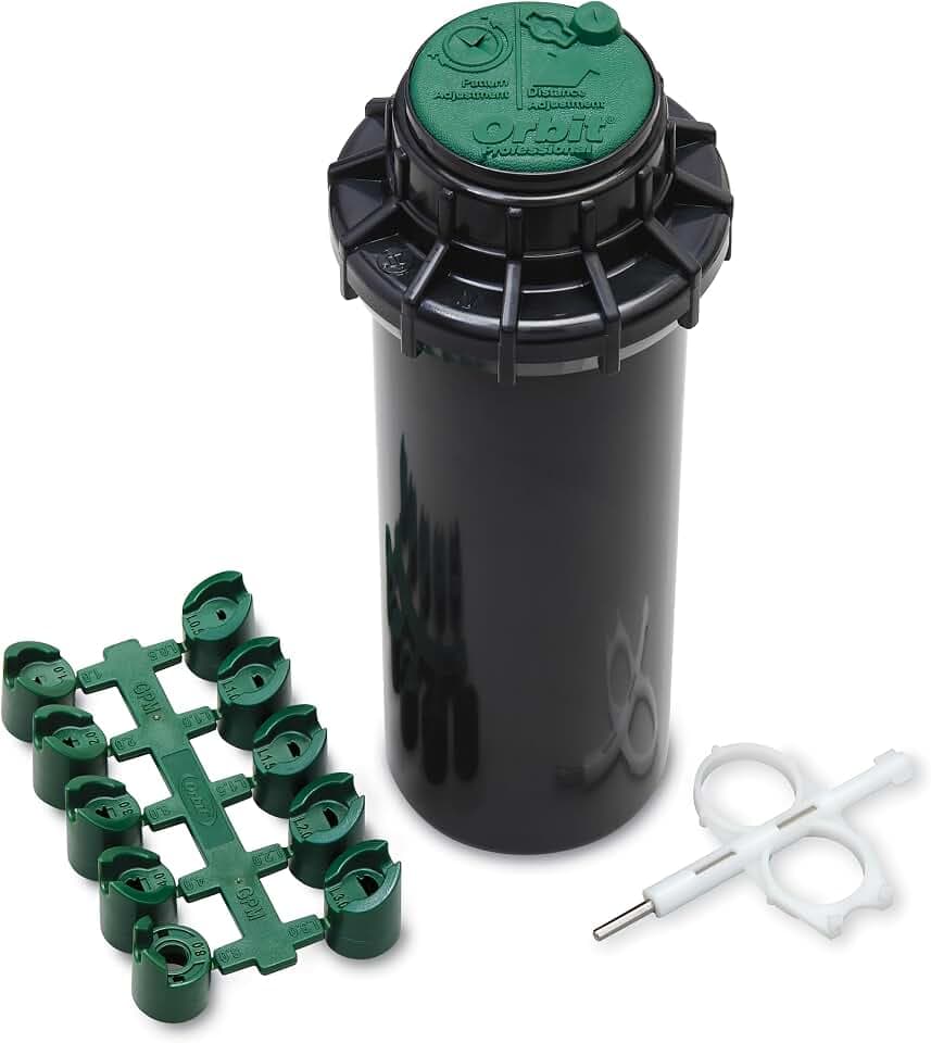 Orbit Voyager II Professional Pop-Up Gear-Drive Rotor Sprinkler | 3/4" Inlet | Adjustable 40-360° Pattern | 35-55 ft Coverage Range | Includes Adjustment Key | Model 91561